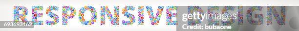 responsive design future and futuristic technology vector buttons - responsive web design stock illustrations