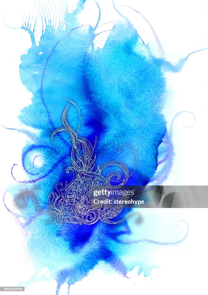 Blue Graphoc Phoenix Phoenix On Abstract Blue High-Res Vector Graphic - Getty Images