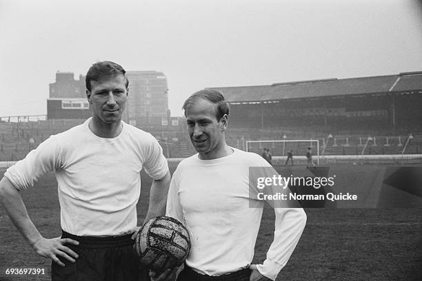 The Charlton brothers, Jack and Bobby of the England football team, UK, 8th April 1965.