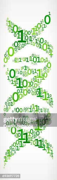 dna binary code zero one vector illustration - dna binary stock illustrations