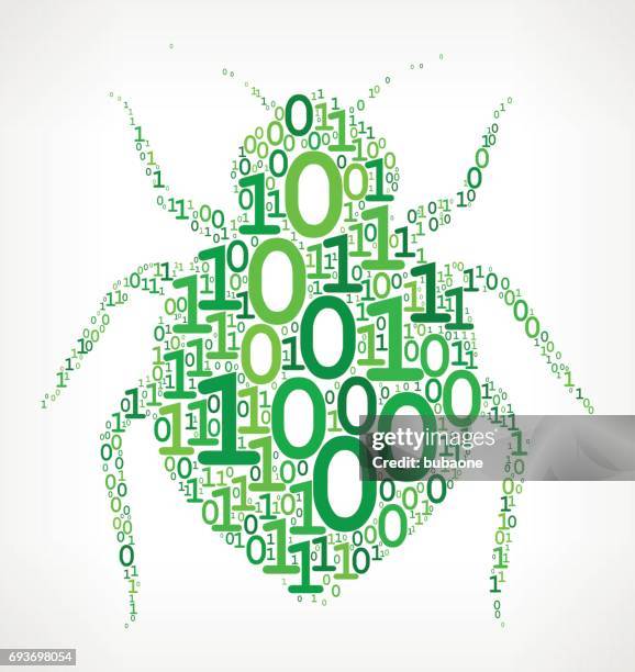 bedbug binary code zero one vector illustration - bed bug stock illustrations