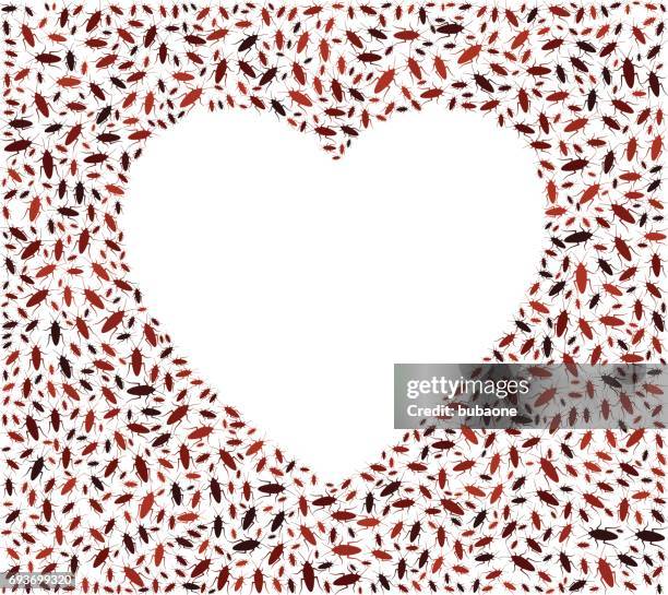 heart cockroach pest control vector icons background - infestation stock illustrations
