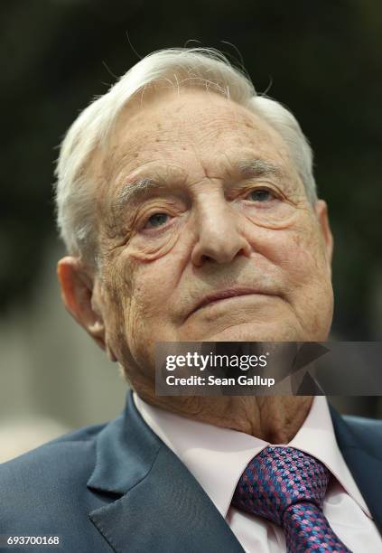 Financier and philanthropist George Soros attends the official opening of the European Roma Institute for Arts and Culture at the German Foreign...