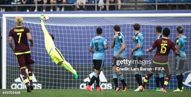 Samuel Sosa of Venezuela scores his teams first goal during the FIFA U-20 World Cup Korea Republic 2017 Semi Final match between Uruguay and...