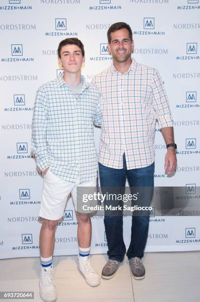 Justin Surowiet and New England Patriot's Football Player Stephen Gostkowski attend Mizzen+Main at Nordstrom Westfarms on June 7, 2017 in Farmington,...