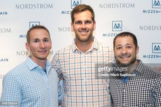 Pete Lapak, New England Patriot's Football Player Stephen Gostkowski and Paul Lapak attend Mizzen+Main at Nordstrom Westfarms on June 7, 2017 in...