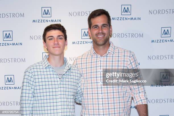 Justin Surowiet and New England Patriot's Football Player Stephen Gostkowski attend Mizzen+Main at Nordstrom Westfarms on June 7, 2017 in Farmington,...