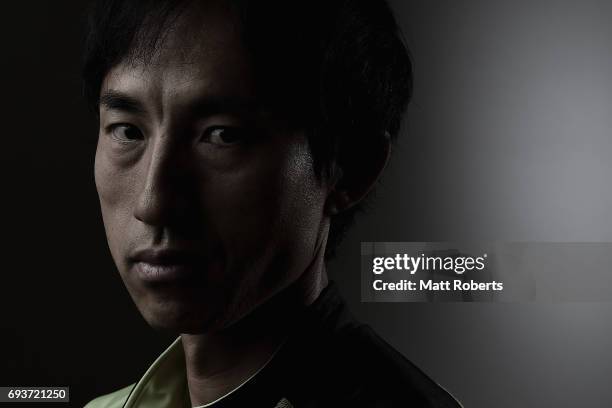 High Jumper Toru Suzuki of Japan poses for photograph during a portrait session on June 8, 2017 in Tokyo, Japan.