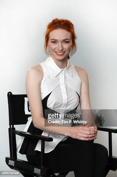 Actress Eleanor Tomlinson poses for a photo after speaking about her role in the television series 'Poldark' at the Build LDN event at AOL London on...
