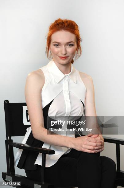 Actress Eleanor Tomlinson poses for a photo after speaking about her role in the television series 'Poldark' at the Build LDN event at AOL London on...