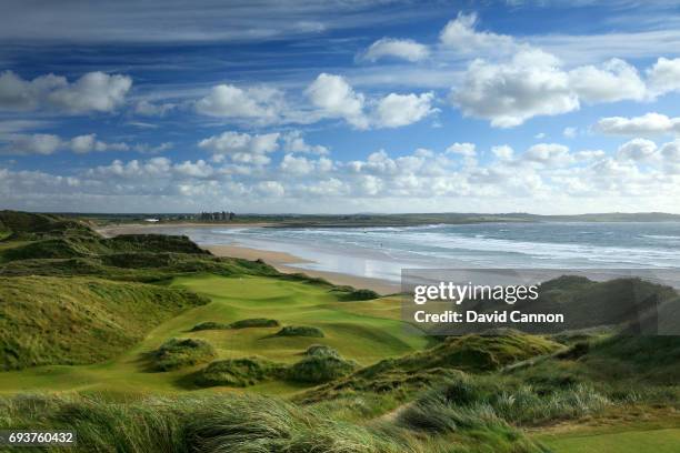The rebuilt 138 yards par 3, 14th hole designed by Martin Hawtree at the Trump International Golf Links Doonbeg on June 5, 2017 in Doonbeg, County...