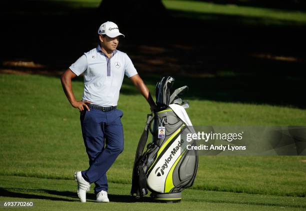 Fabian Gomez of Argentina prepares to play his shot on the 10th hole during the first round of the FedEx St. Jude Classic at TPC Southwind on June 8,...