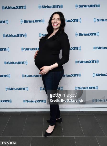 Actress Laura Prepon visits the SiriusXM Studios on June 8, 2017 in New York City.