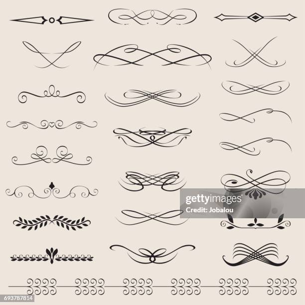 flourish border dividers elements - page divider stock illustrations