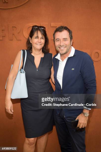 Valerie Expert and Bernard Montiel attend the French Tennis Open 2017 - Day Twelve at Roland Garros on June 8, 2017 in Paris, France.