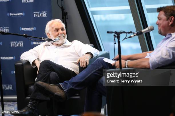 Singer-songwriter Kenny Rogers speaks during SiriusXM's 'Town Hall' With Kenny Rogers at SiriusXM's Music City Theatre on June 8, 2017 in Nashville,...