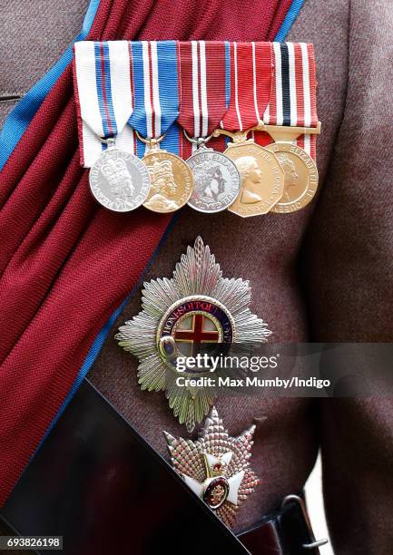 Prince Edward, Earl of Wessex, in his role as Royal Honorary Colonel of The London Regiment, and wearing the uniform of the London Scottish Regiment...