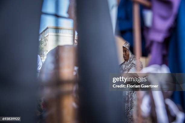 An African woman is pictured in a Detention Center on June 08, 2017 in Tripolis, Libya. A detention center place where illegal migrants are arrested.