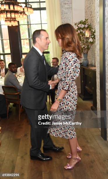 Host Jerry Seinfeld and NET-A-PORTER and MR PORTER President, Alison Loehnis attend GOOD+ Foundation & MR PORTER Host Fatherhood Lunch With Jerry...