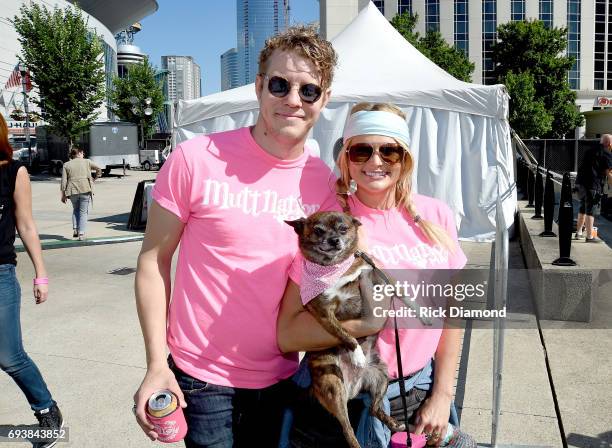 Singer-songwriters Anderson East and Miranda Lambert attend the Miranda MuttNation March at Nissan Stadium on June 8, 2017 in Nashville, Tennessee.