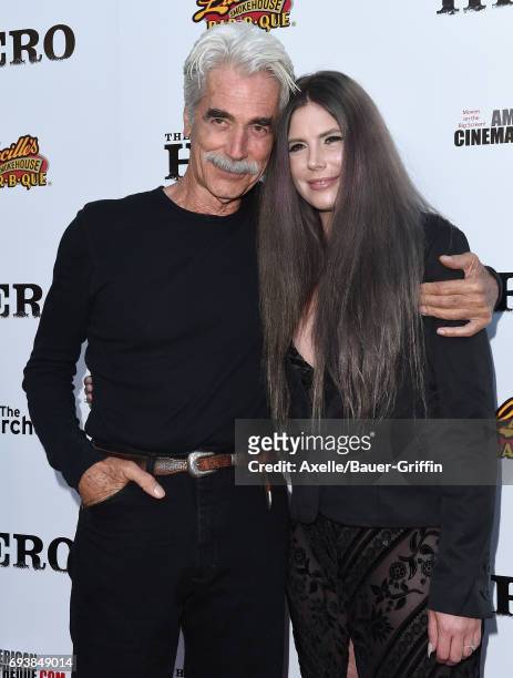 Actor Sam Elliott and daughter Cleo Rose Elliott arrive at the Los Angeles premiere of 'The Hero' at the Egyptian Theatre on June 5, 2017 in...