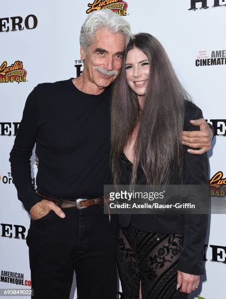 Actor Sam Elliott and daughter Cleo Rose Elliott arrive at the Los Angeles premiere of 'The Hero' at the Egyptian Theatre on June 5, 2017 in...