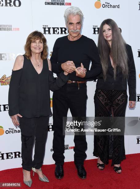 Actor Sam Elliott, wife Katharine Ross and daughter Cleo Rose Elliott arrive at the Los Angeles premiere of 'The Hero' at the Egyptian Theatre on...