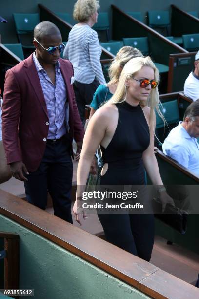 Lindsey Vonn and Kenan Smith attend day 12 of the 2017 French Open, second Grand Slam of the season at Roland Garros stadium on June 8, 2017 in...