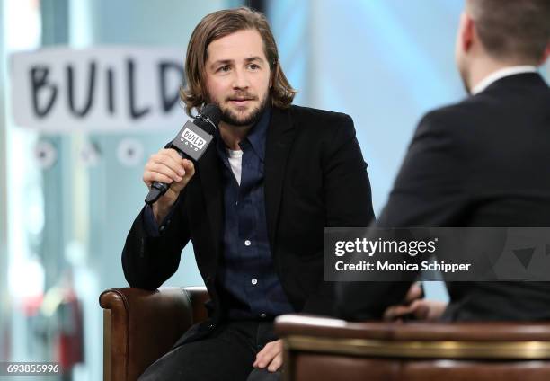 Actor Michael Angarano speaks on stage during Build presents Michael Angarano discussing "I'm Dying Up Here" at Build Studio on June 8, 2017 in New...