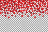 Seamless pattern with stars for 1st of July celebration on transparent background. Canada Day