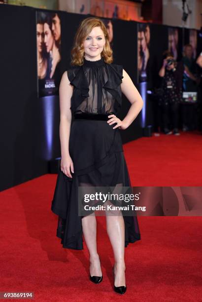 Holliday Grainger attends the World Premiere of "My Cousin Rachel" at Picturehouse Central on June 7, 2017 in London, England.