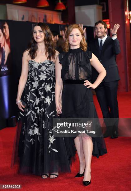 Rachel Weisz, Holliday Grainger and Sam Claflin attend the World Premiere of "My Cousin Rachel" at Picturehouse Central on June 7, 2017 in London,...