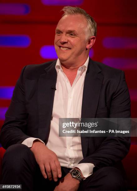 Greg Davies during filming of the Graham Norton Show at the London Studios, to be aired on BBC One on Friday evening.