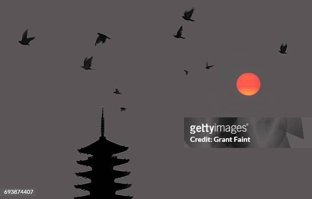 view of pagoda. - kiyomizu temple stock pictures, royalty-free photos & images