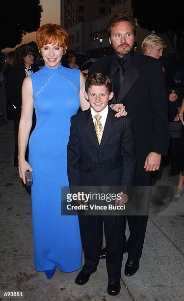 Actress Reba McEntyre with husband Norvel Blackstock and son Shelby attend the 28th Annual Peoples Choice Awards at the Pasadena Civic Center January...