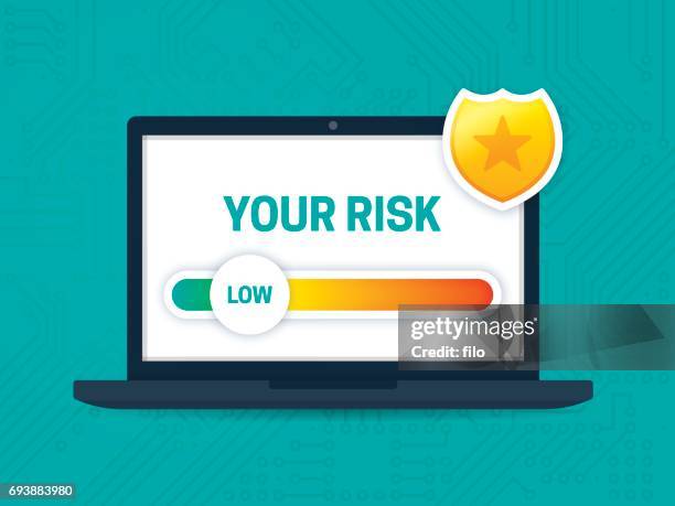 digital security and risk assessment - cyber fraud protection stock illustrations