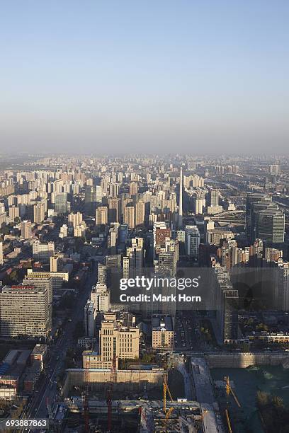 arial view of downtown beijing - arial city stock pictures, royalty-free photos & images