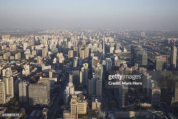 arial view of downtown beijing - arial city stock pictures, royalty-free photos & images