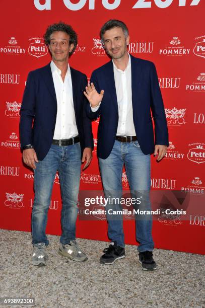 Salvatore Ficarra and Valentino Picone attend Ciak D'Oro 2017 on June 8, 2017 in Rome, Italy.