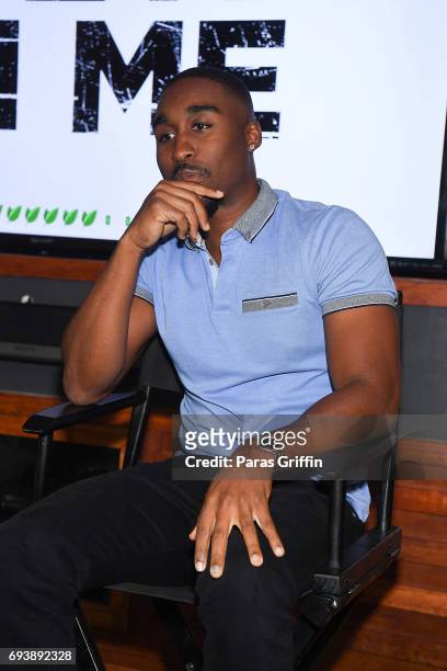 Actor Demetrius Shipp Jr. Attends "All Eyez On Me" Q&A at Means Street Studios on June 8, 2017 in Atlanta, Georgia.