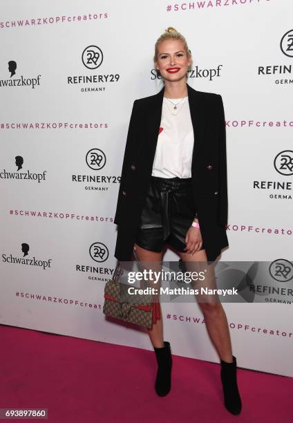 Darya Strelnikova attends the Schwarzkopf x Refinery29 event at Bar Babette on June 8, 2017 in Berlin, Germany.