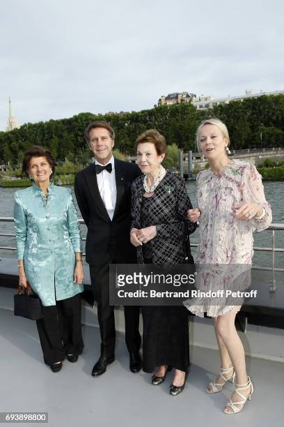 Princess Chantal de Bourbon-Parme, Emmanuel Philibert of Savoy, Prince of Venice, Princess Maria-Pia de Savoy Bourbon and Princess Helene de...