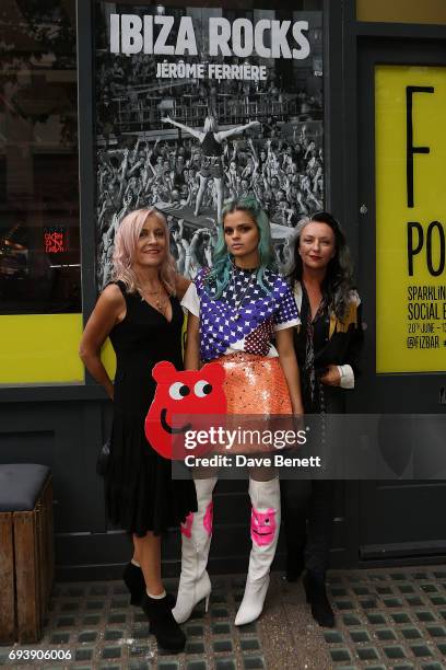 Emily Bradbury, Bip Ling and Dawn Hindle attend the launch of new book "Ibiza Rocks" by Jerome Ferriere, a photographic rock 'n roll retrospective of...