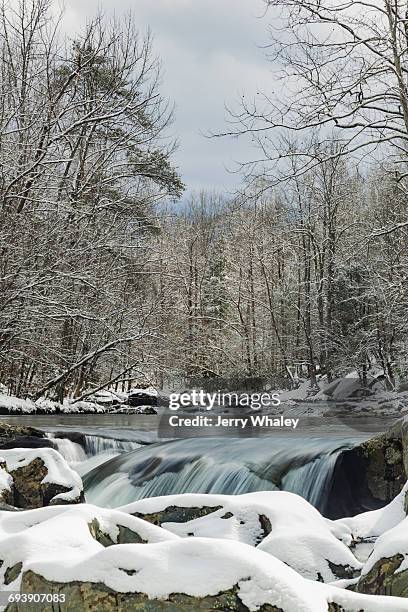 greenbrier, river, snow, winter - jerry whaley - fotografias e filmes do acervo