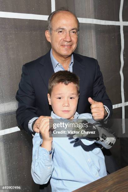 Former President of Mexico Felipe Calderon attends the "Mano A Mano" exposition on June 7, 2017 in Mexico City, Mexico. The objective of this...