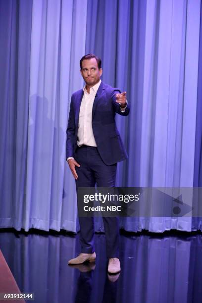 Episode 0688 -- Pictured: Actor Will Arnett arrives for an interview on June 8, 2017 --
