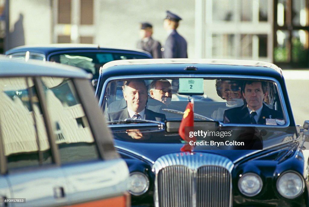 Russian President Mikhail Gorbachev And Margaret Thatcher