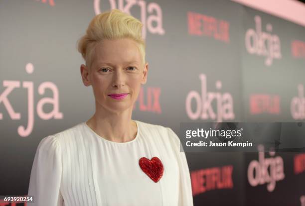 Actress/Co-Produer Tilda Swinton attends "Okja" New York Premiere at AMC Loews Lincoln Square 13 on June 8, 2017 in New York City.