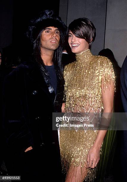 Vogue Photographer Steven Meisel and Linda Evangelista circa 1990 in New York City.