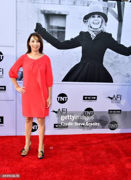 Actor Illeana Douglas arrives at the AFI Life Achievement Award Gala Tribute to Diane Keaton at Dolby Theatre on June 8, 2017 in Hollywood,...